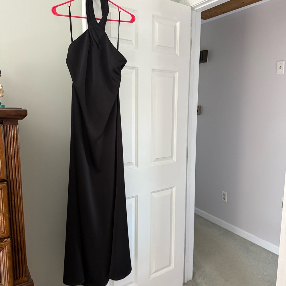 BHLDN Black Halter Bridesmaid Dress